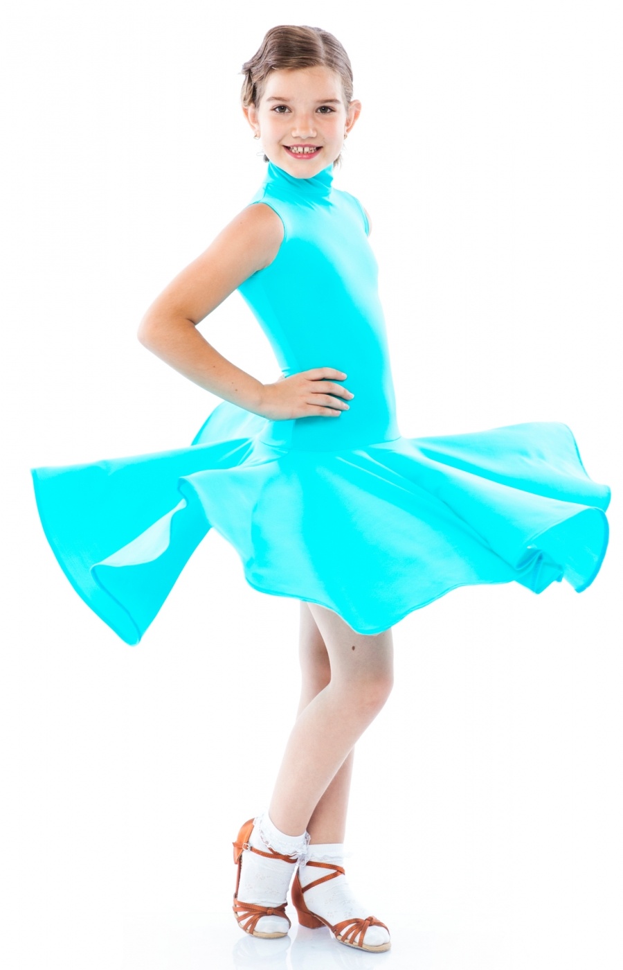 Kids Girl Aqua Juvenile Latin Dress