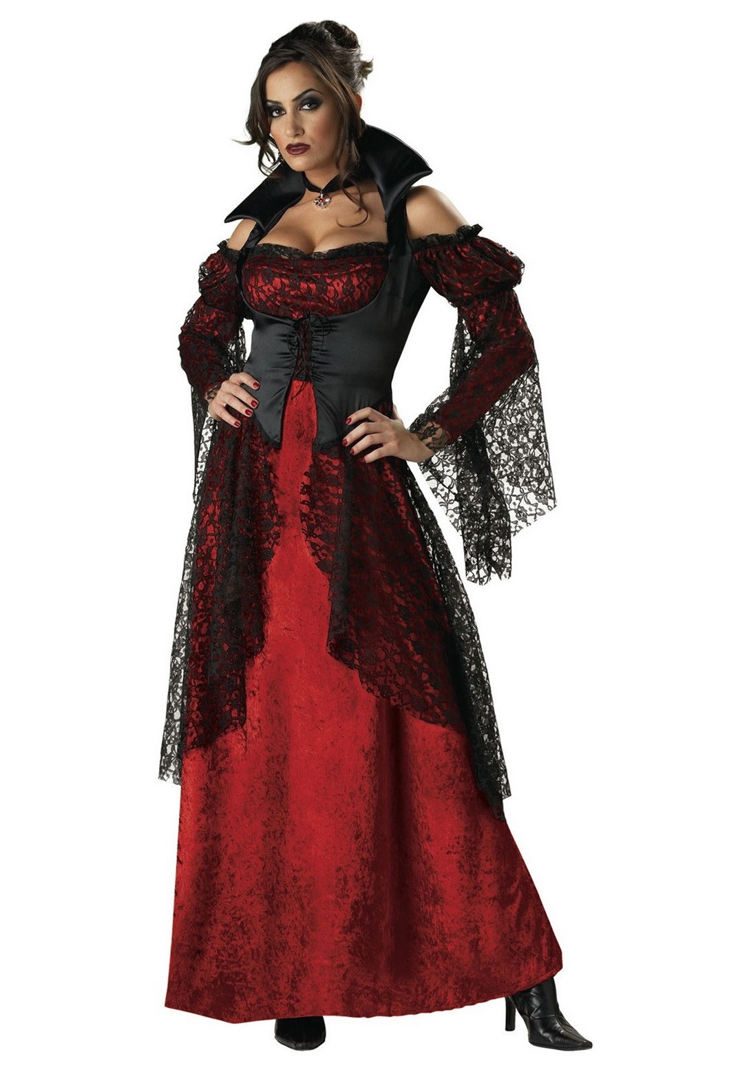 Adult Sexy Red Black Vampiress Costume