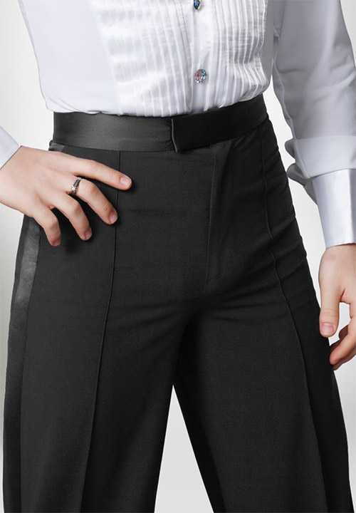 Men black latin trousers