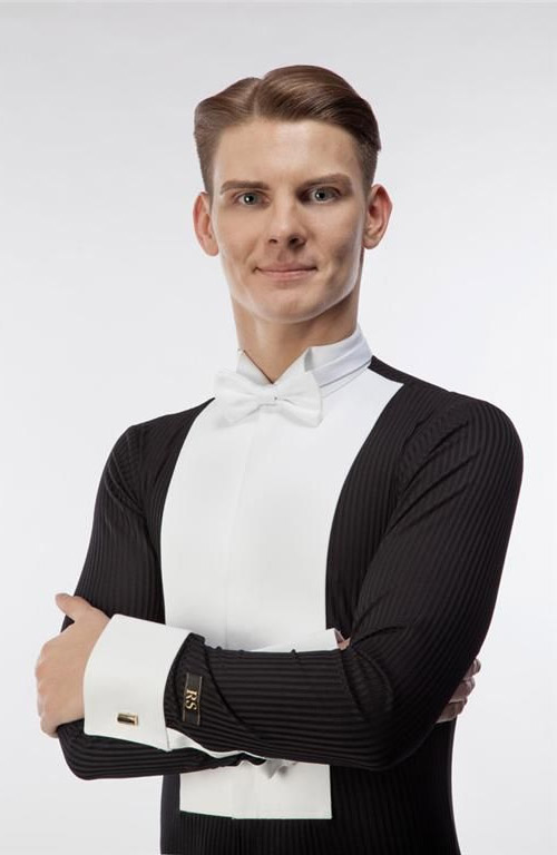 Men white and black shirt for tailcoat ballroom dancing