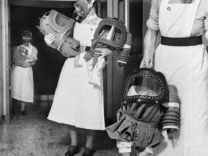 Gas Masks For Babies Tested At An English Hospital 1940 1